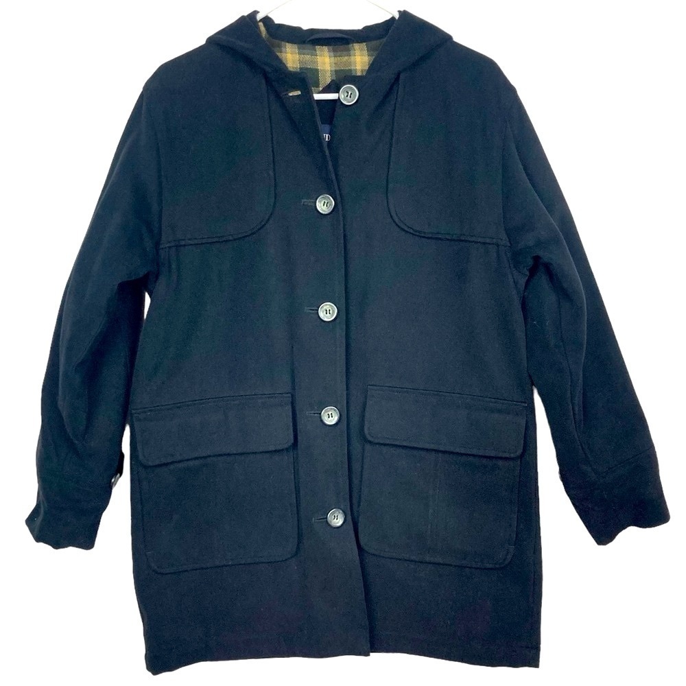 LONDON FOG Hooded Button Up Cotton Jacket Coat - Size SP